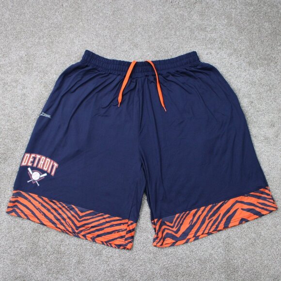 Zubaz Other - Zubaz Detroit Tigers Shorts Mens Large Blue/Orange Polyester stretch 11" inseam